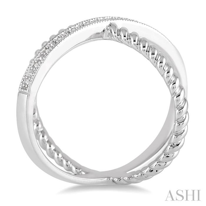 Silver Criss-Cross Diamond Fashion Ring-3