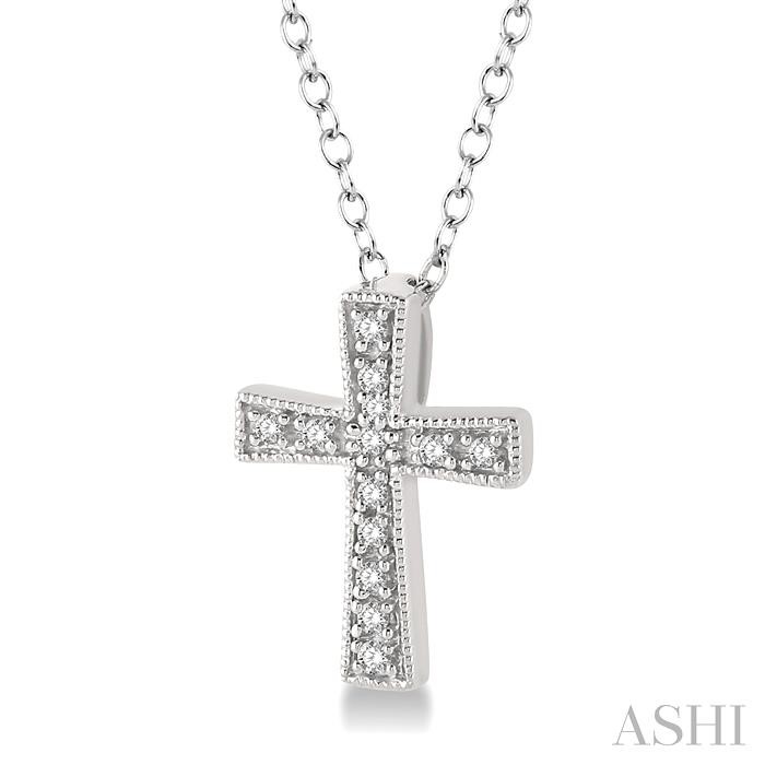 Silver Cross Diamond Fashion Pendant-2