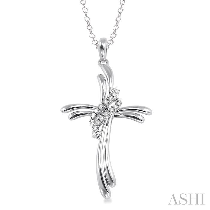 SILVER CROSS DIAMOND PENDANT