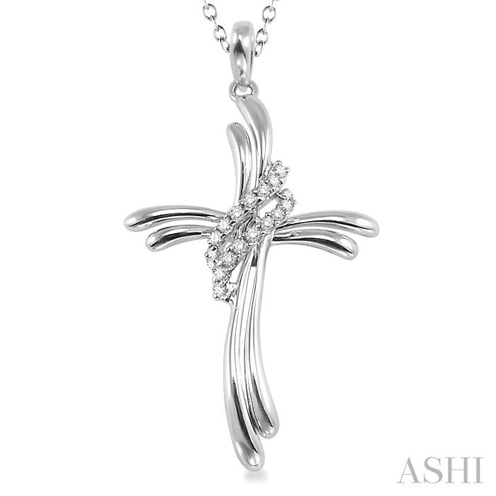 Silver Cross Diamond Fashion Pendant-3