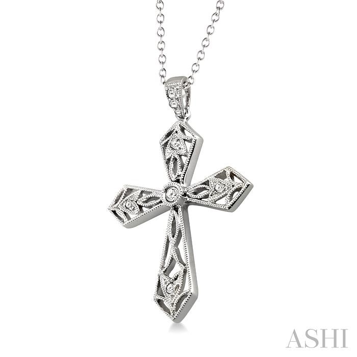 Silver Cross Diamond Fashion Pendant-2