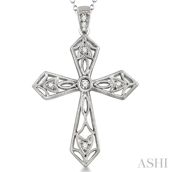 Silver Cross Diamond Fashion Pendant-3