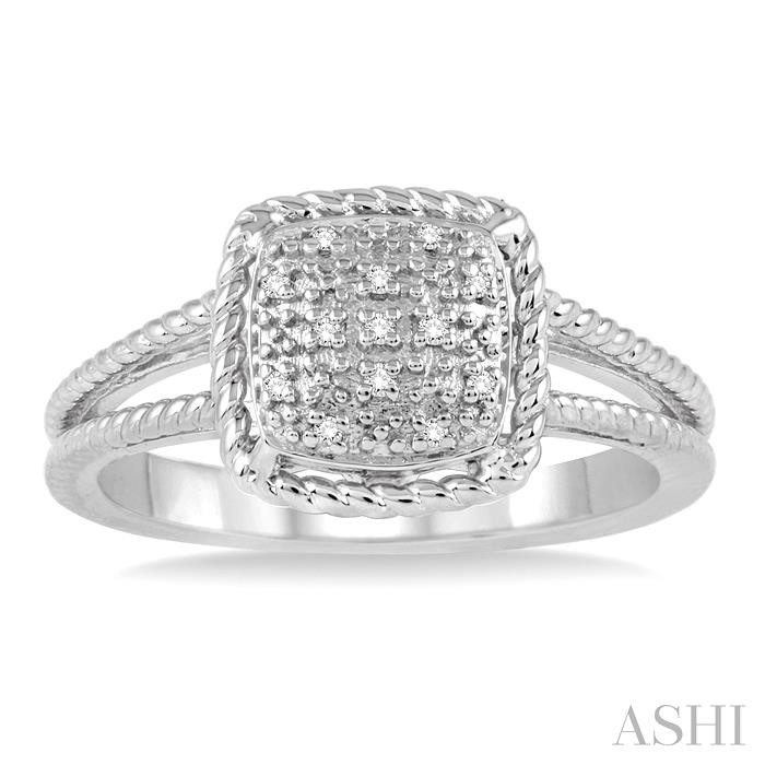 Silver Cushion Shape Diamond Ring-2