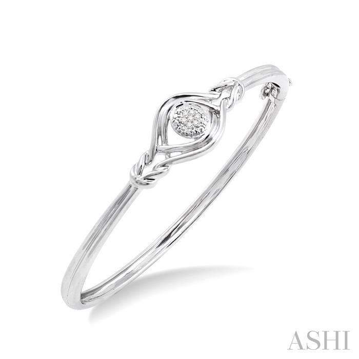 SILVER LOVE KNOT DIAMOND FASHION BANGLE