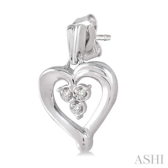 Silver Heart Shape Diamond Fashion Earrings-3