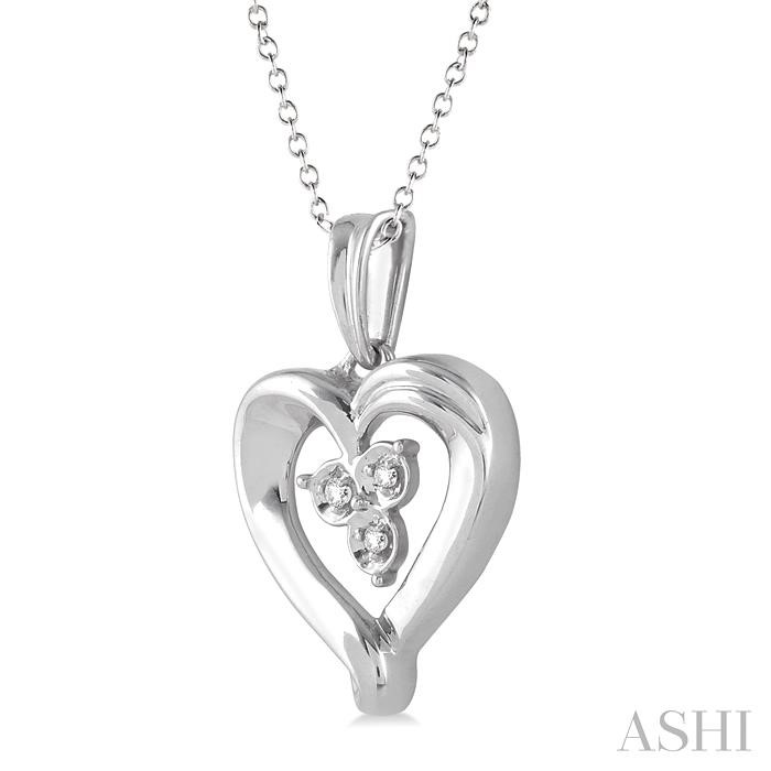 Silver Heart Shape Diamond Fashion Pendant-2