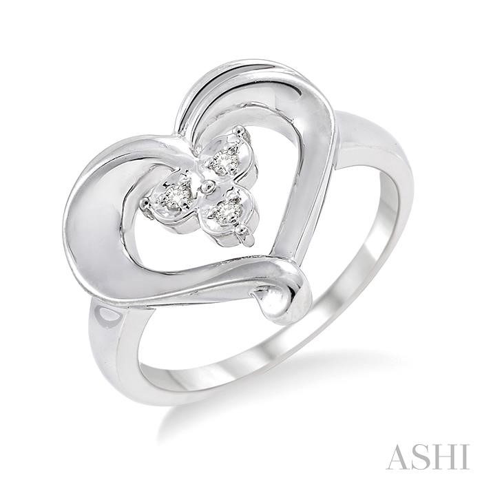 SILVER HEART SHAPE DIAMOND FASHION RING