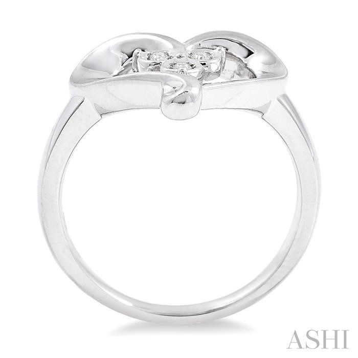 Silver Heart Shape Diamond Fashion Ring-3