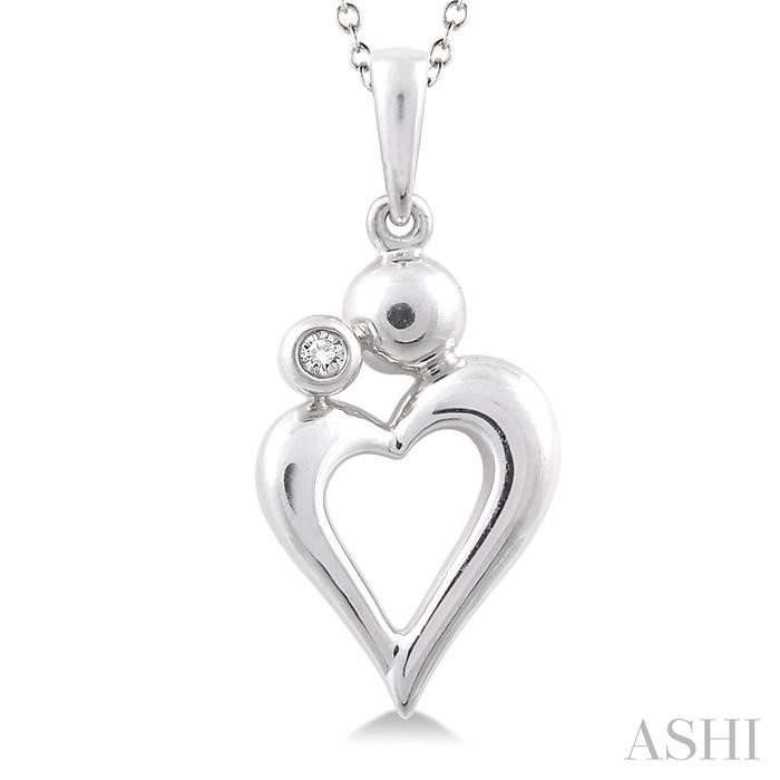 Silver Heart Shape Diamond Fashion Pendant-3