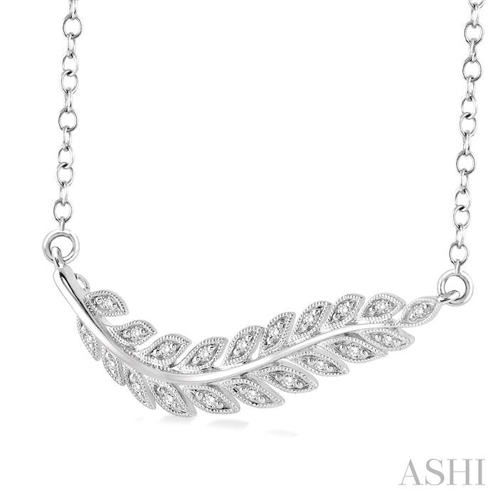 Silver Leaf Diamond Fashion Pendant-2