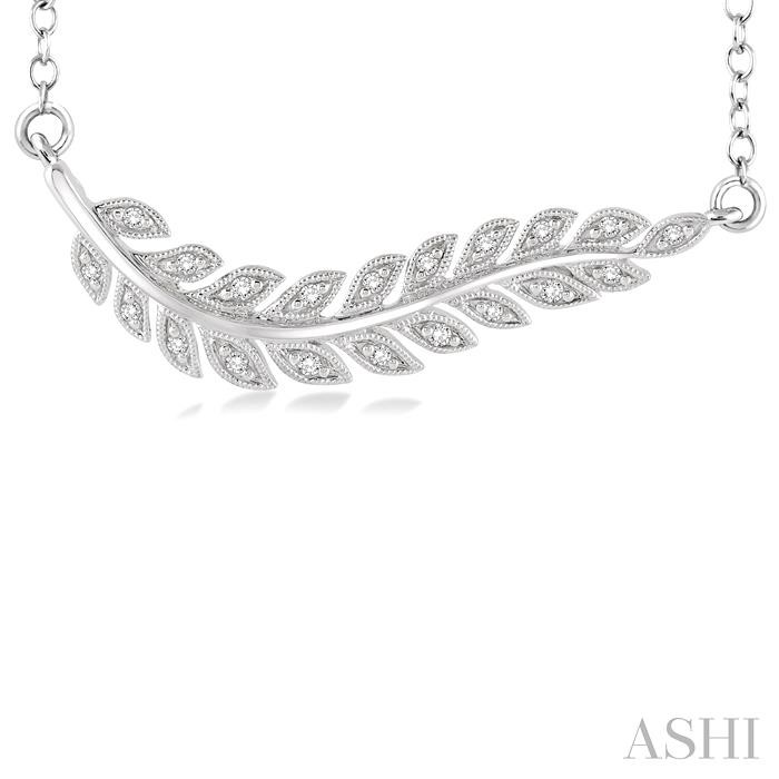 Silver Leaf Diamond Fashion Pendant-3