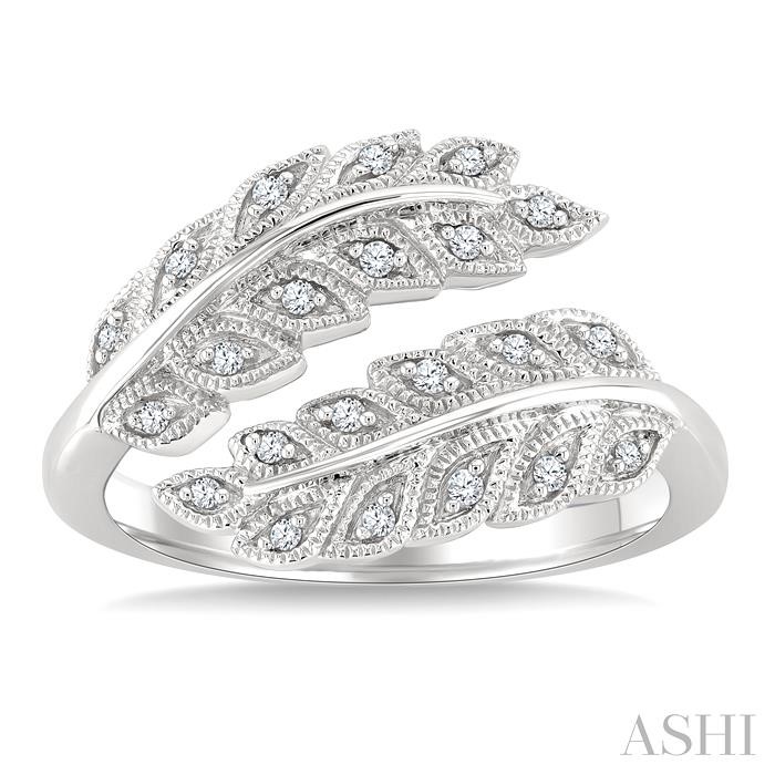 Silver Leaf Diamond Fashion Ring-2