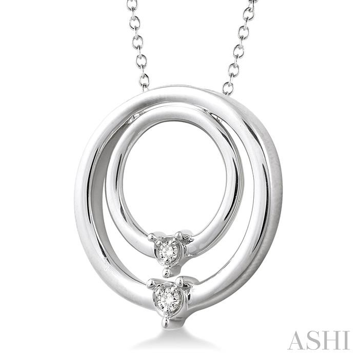 Silver Circle Diamond Pendant-2
