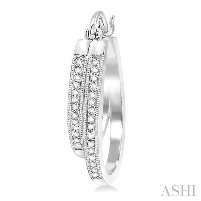 Silver Diamond Fashion Hoop Earrings-3
