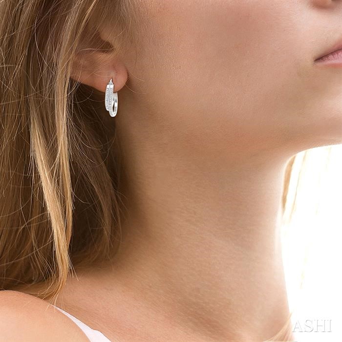 Silver Diamond Fashion Hoop Earrings-4