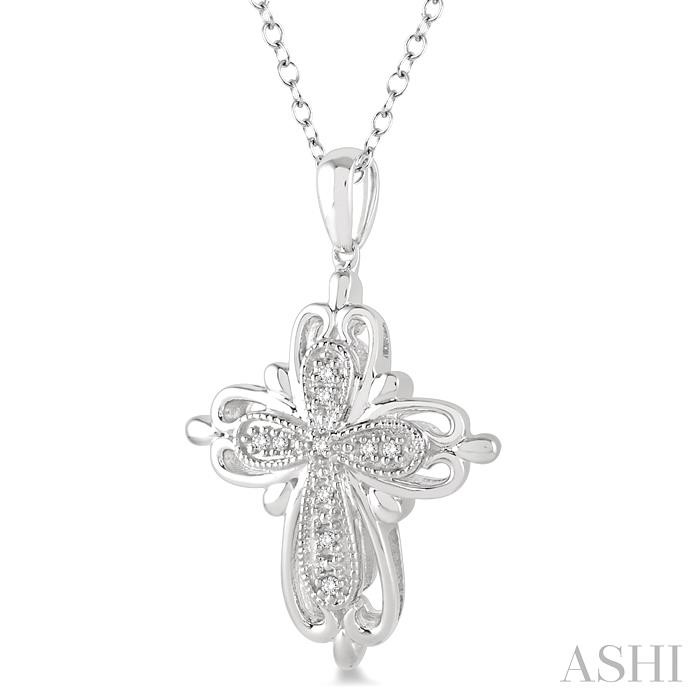 Silver Cross Diamond Fashion Pendant-2
