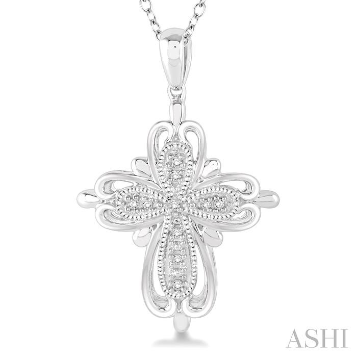 Silver Cross Diamond Fashion Pendant-3