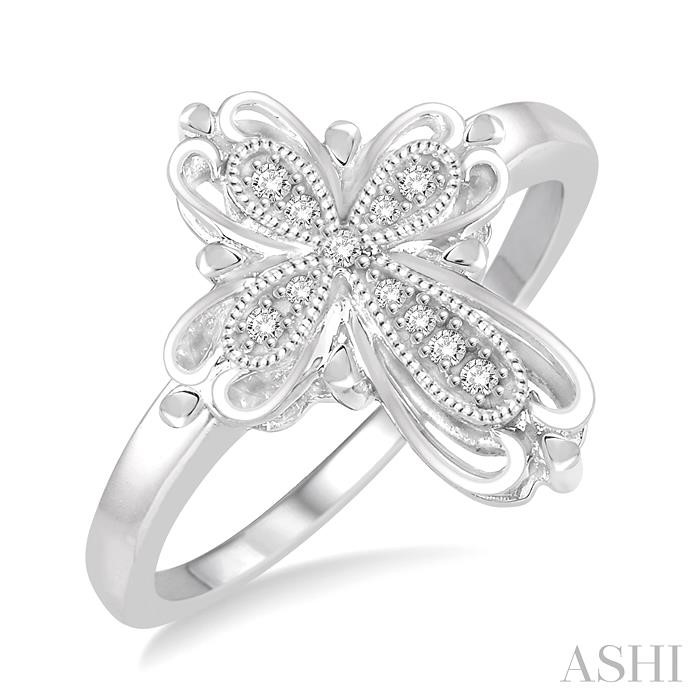 SILVER CROSS DIAMOND FASHION RING