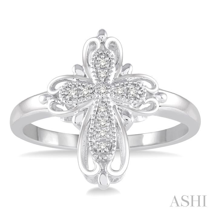 Silver Cross Diamond Fashion Ring-2