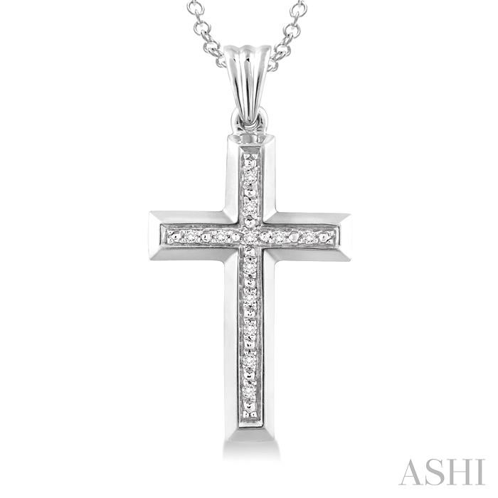 Silver Cross Diamond Fashion Pendant-3