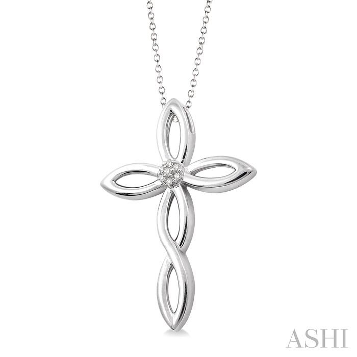 Silver Cross Diamond Fashion Pendant-2