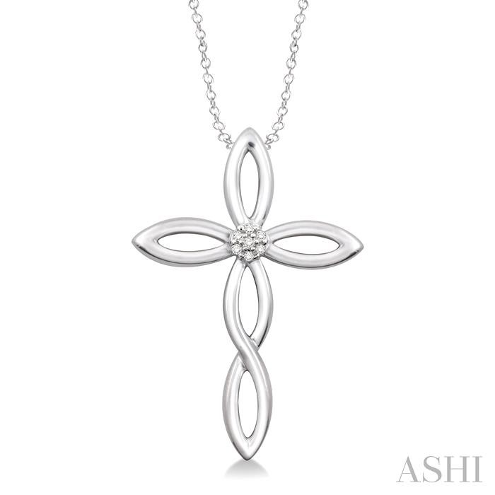 Silver Cross Diamond Fashion Pendant