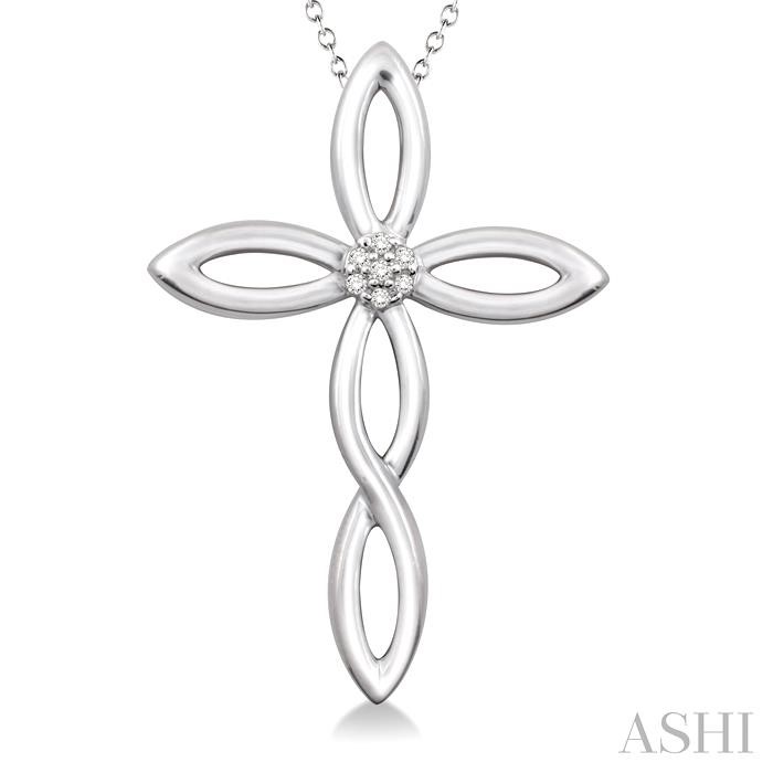 Silver Cross Diamond Fashion Pendant-3