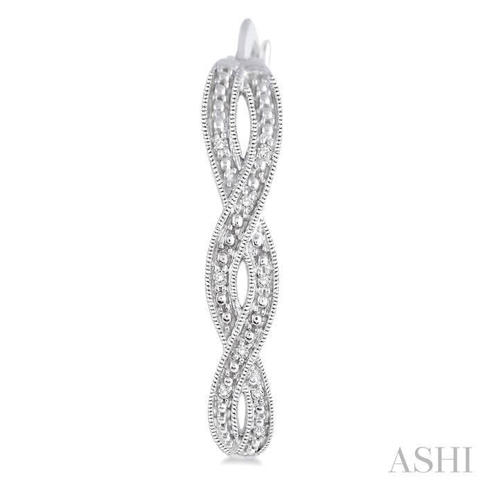 Silver Twisted Diamond Fashion Hoop Earrings-2