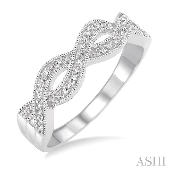 Silver Twisted Diamond Fashion Ring