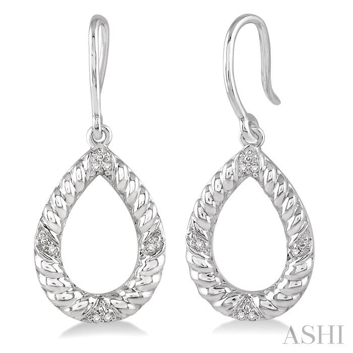 SILVER PEAR SHAPE DIAMOND FASHION EARRINGS