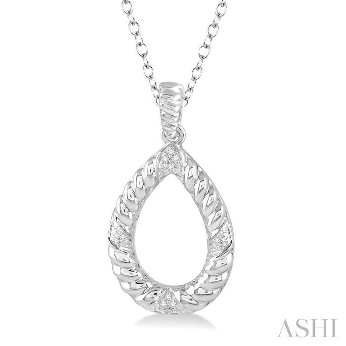 Silver Pear Shape Diamond Fashion Pendant-2