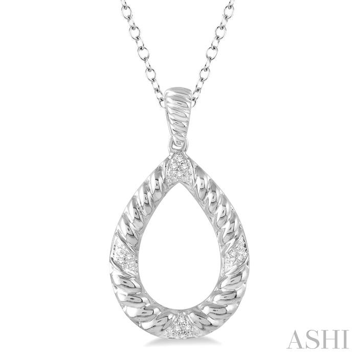 SILVER PEAR SHAPE DIAMOND FASHION PENDANT