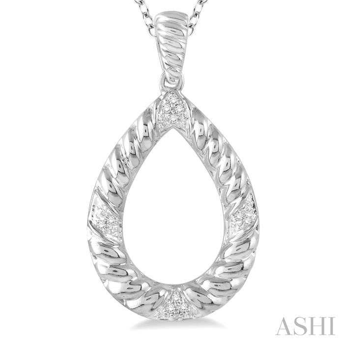 Silver Pear Shape Diamond Fashion Pendant-3