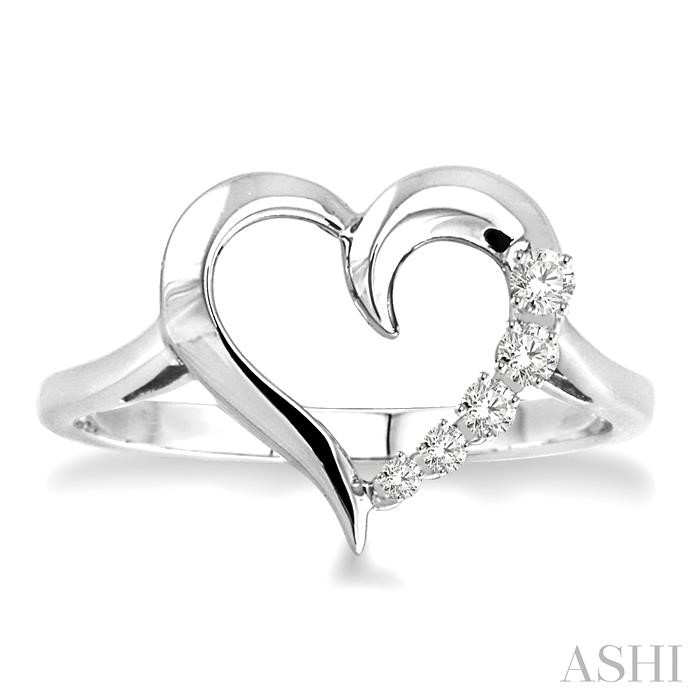 Silver Heart Shape Journey Diamond Fashion Ring-2
