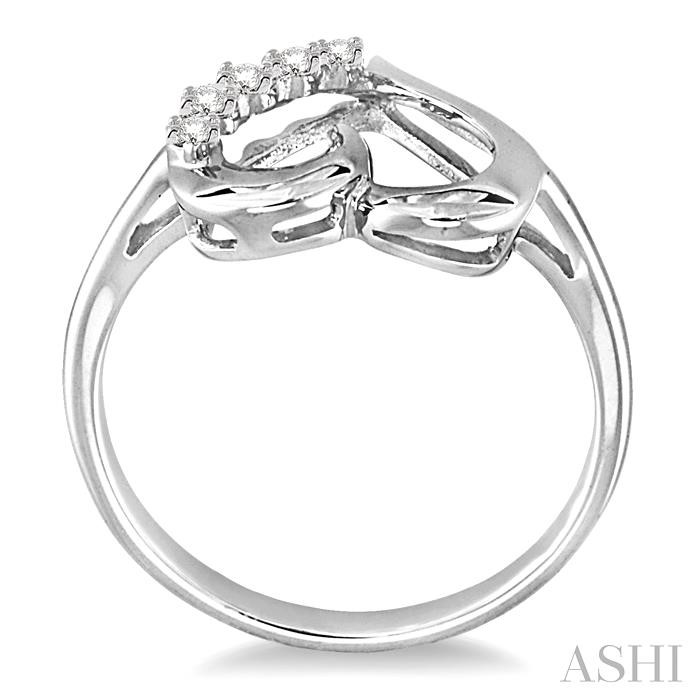 Silver Heart Shape Journey Diamond Fashion Ring-3