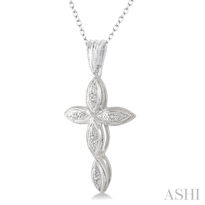 Silver Cross Diamond Pendant-2
