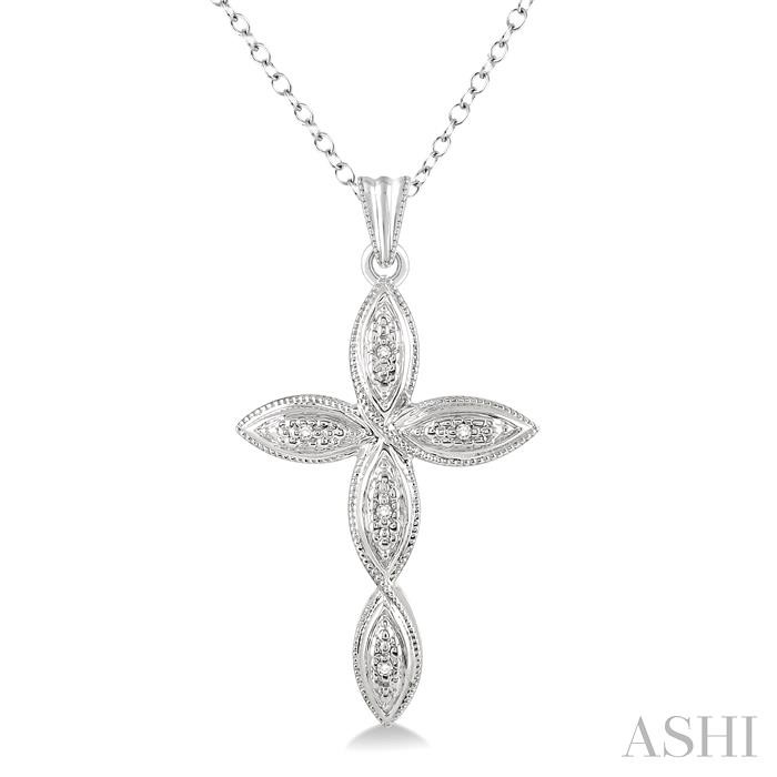 Silver Cross Diamond Pendant
