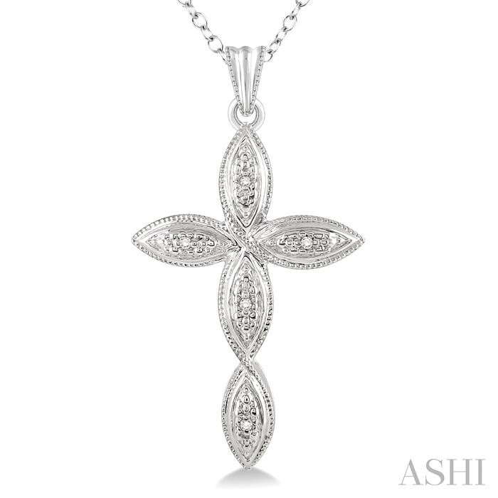 Silver Cross Diamond Pendant-3