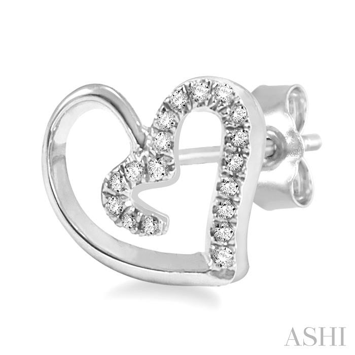 Silver Heart Shape Diamond Fashion Earrings-3