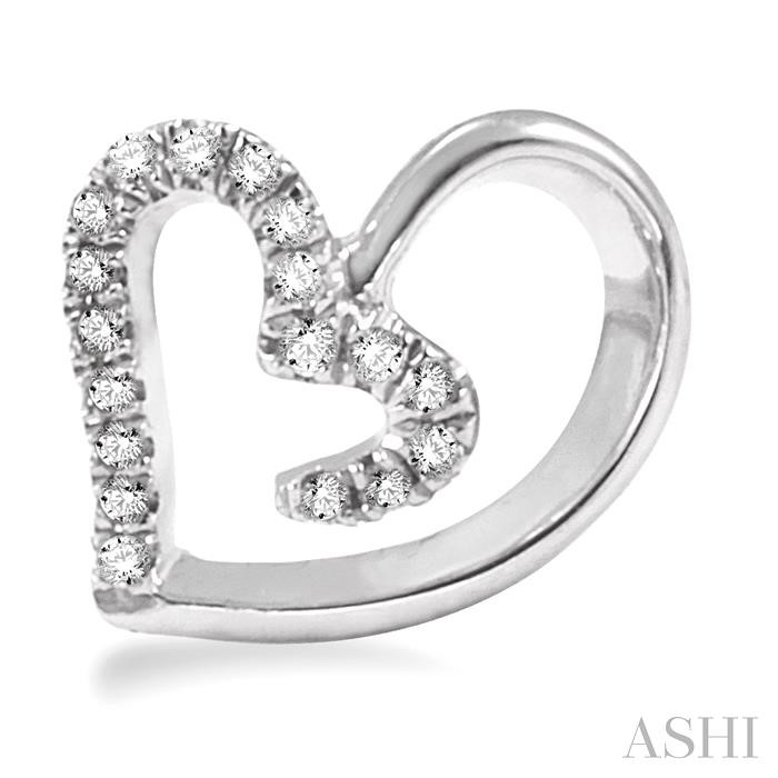 Silver Heart Shape Diamond Fashion Earrings-2