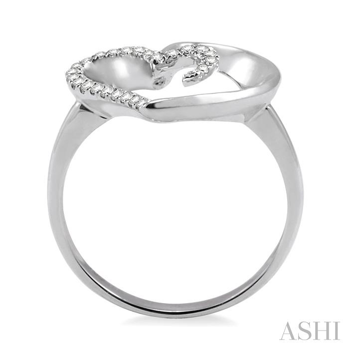 Silver Heart Shape Diamond Fashion Ring-3