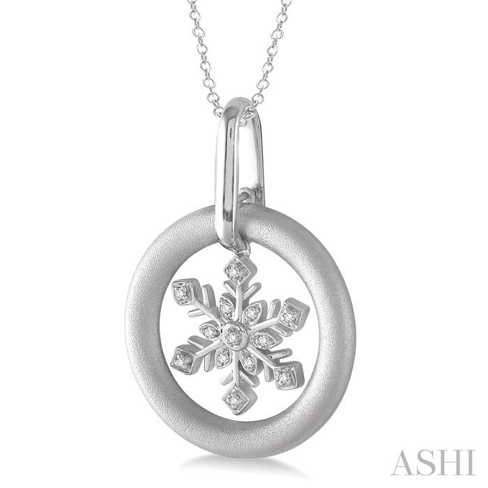 Silver Snow Flake Diamond Fashion Pendant-2