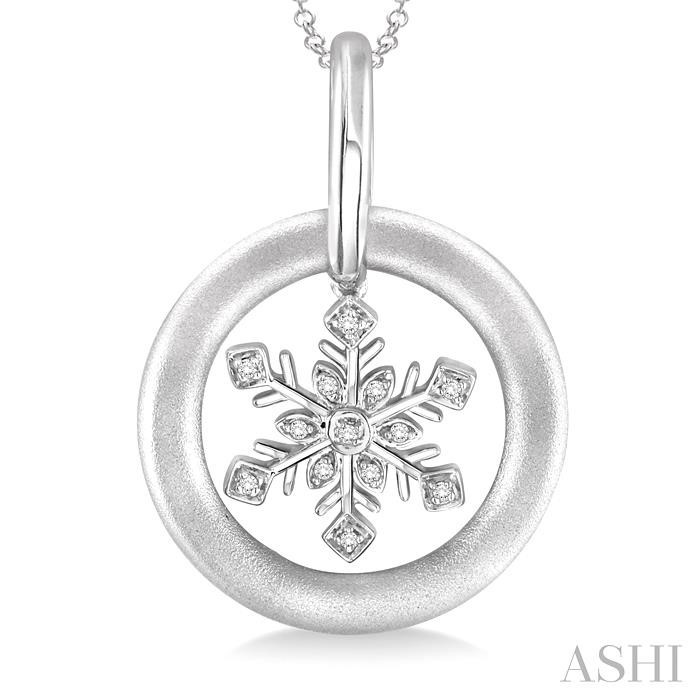 Silver Snow Flake Diamond Fashion Pendant-3