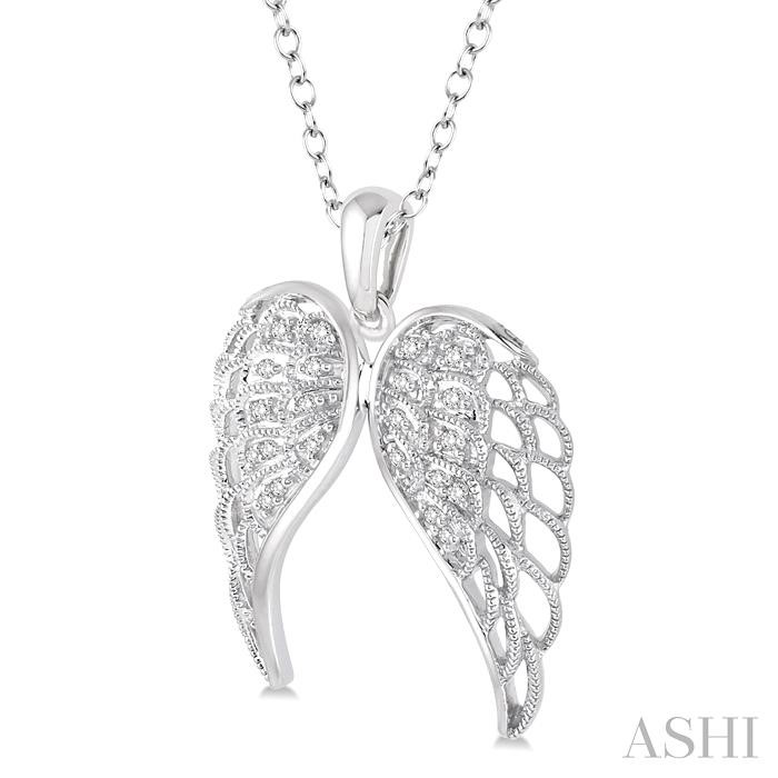 Silver Angel Wings Diamond Fashion Pendant-2