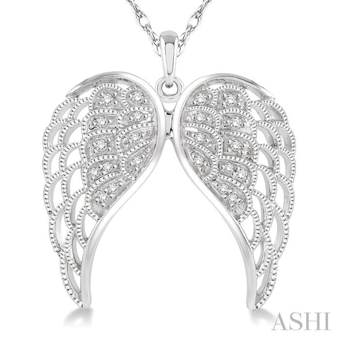 Silver Angel Wings Diamond Fashion Pendant-3
