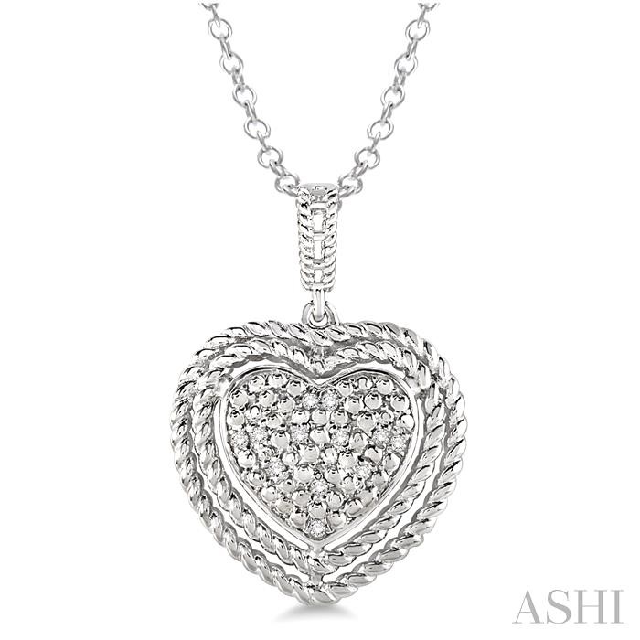 SILVER HEART SHAPE DIAMOND FASHION PENDANT