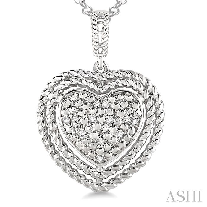 Silver Heart Shape Diamond Fashion Pendant-3