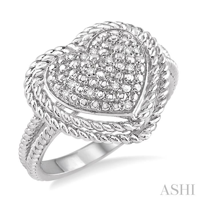 Silver Heart Shape Diamond Fashion Ring