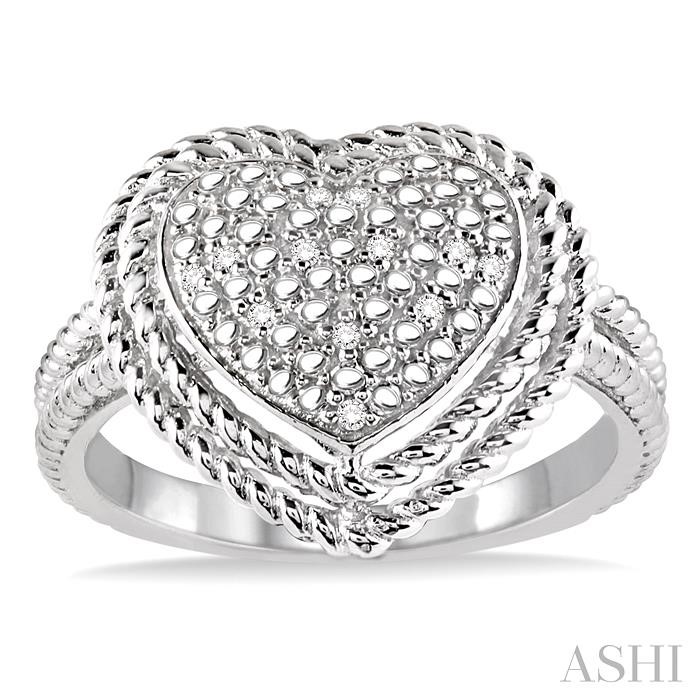 Silver Heart Shape Diamond Fashion Ring-2