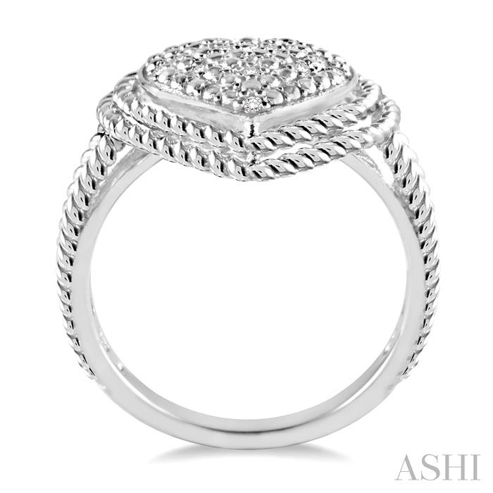 Silver Heart Shape Diamond Fashion Ring-3